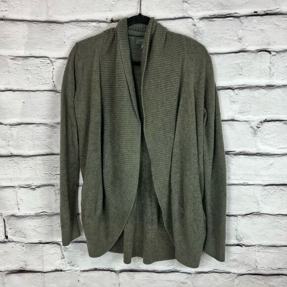 Barefoot Dreams Women's Cardigan M Green Open Front Long Sleeve Casual - Picture 2 of 7